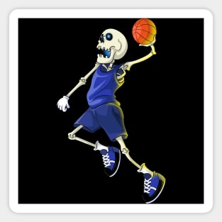 Urban Skeleton Retro Slam Dunk Basketball Magnet